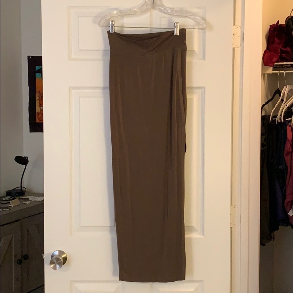 Olive maxi skirt
